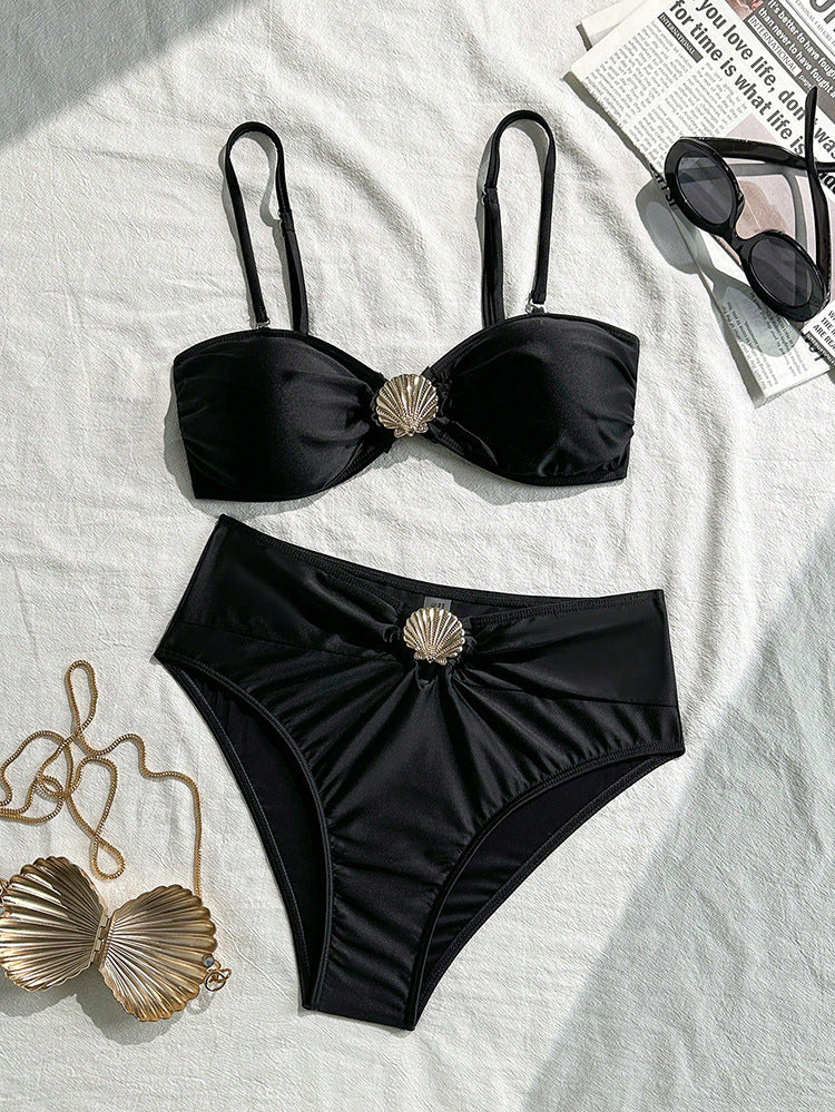 Damen Bandeau-Bikini mit schimmerndem Muschel-Detail Echo Archiv