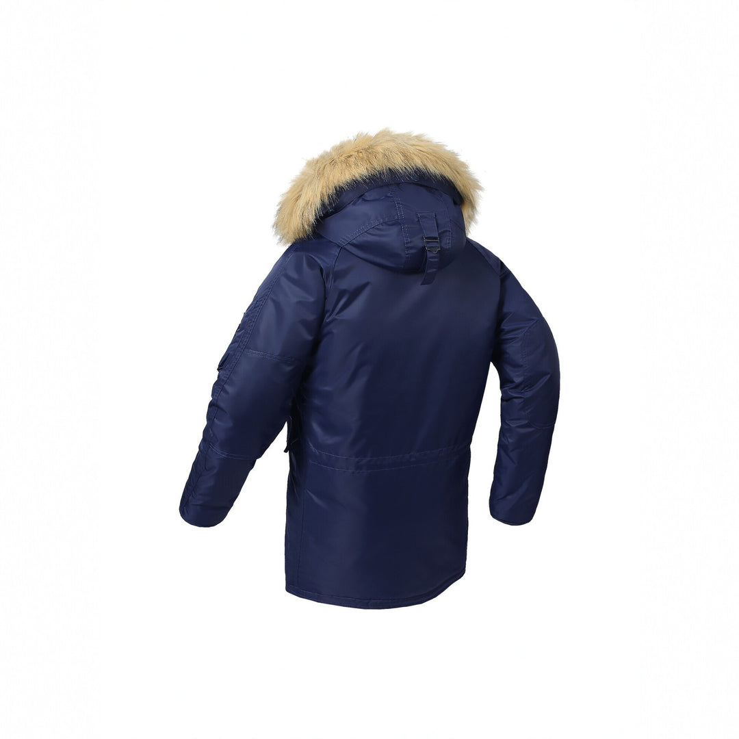 Herren langer Thermo-Parka mit Kapuze und abnehmbarem Kunstfellbesatz Echo Archiv