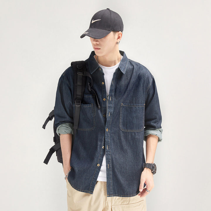 Herren lässiges Denim-Hemd Echoarchiv