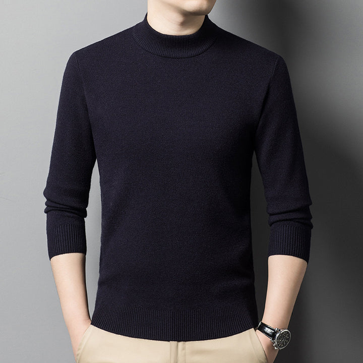 Herren edler Rundhals-Pullover aus feinem Wollmix Echoarchiv