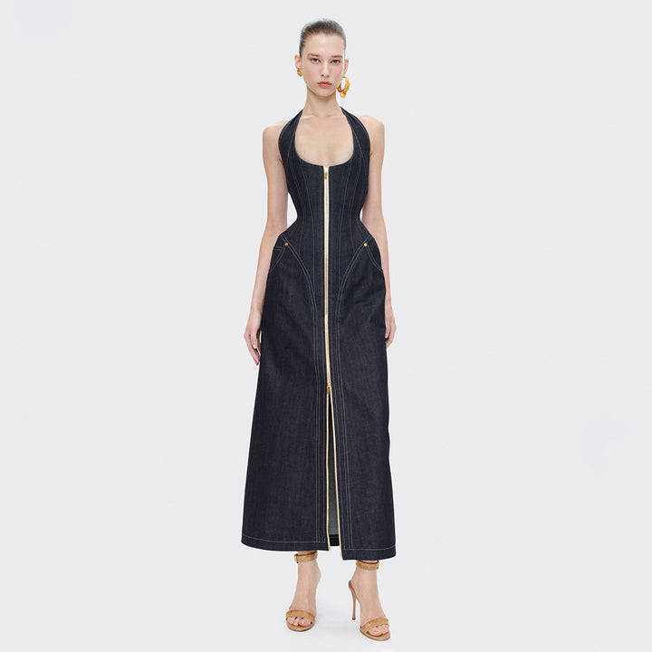 Damen Maxikleid mit Reißverschluss Echo Archiv