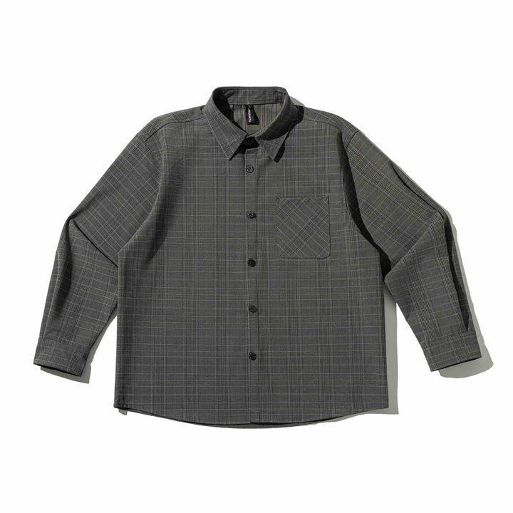 Herren Boxy Glencheck-Hemdjacke mit verlängertem Saum und aufgesetzter Brusttasche Echoarchiv