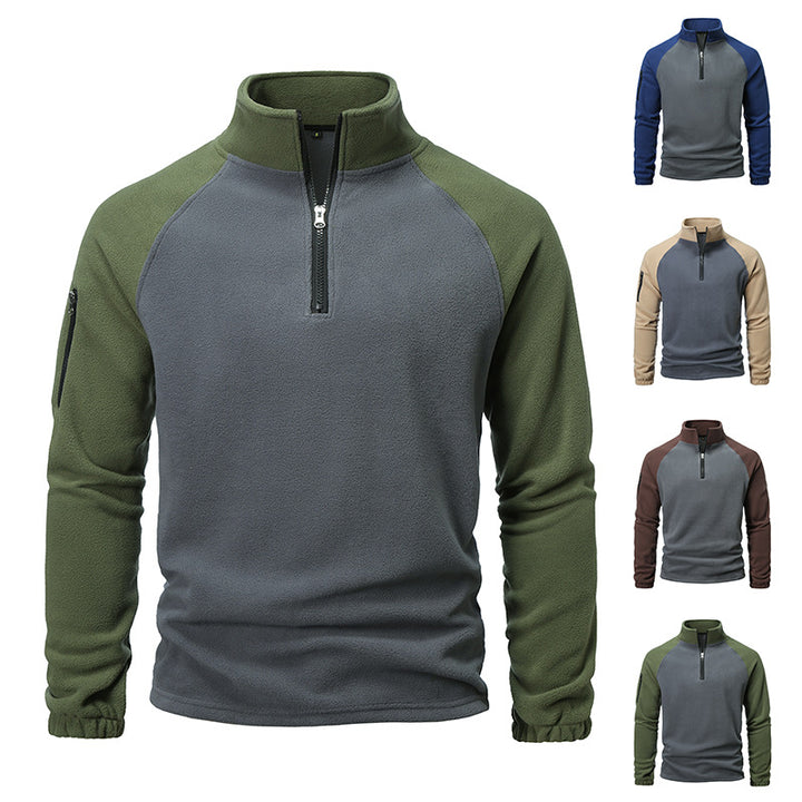 Herren Fleecepullover mit halbem Reißverschluss und praktischer Seitentasche Echoarchiv