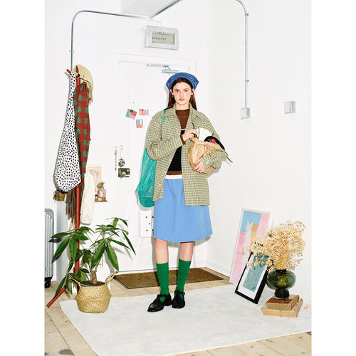 Unisex Oversize Karo-Hemd mit kastiger Silhouette, geradem Saum und aufgesetzter Brusttasche Echoarchiv