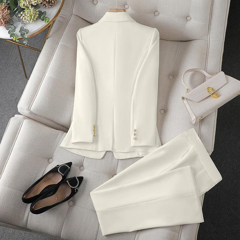 Damen Elegantes Doppelreihiges Blazer-Set Echo Archiv