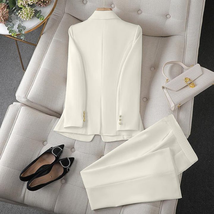 Damen Elegantes Doppelreihiges Blazer-Set Echo Archiv