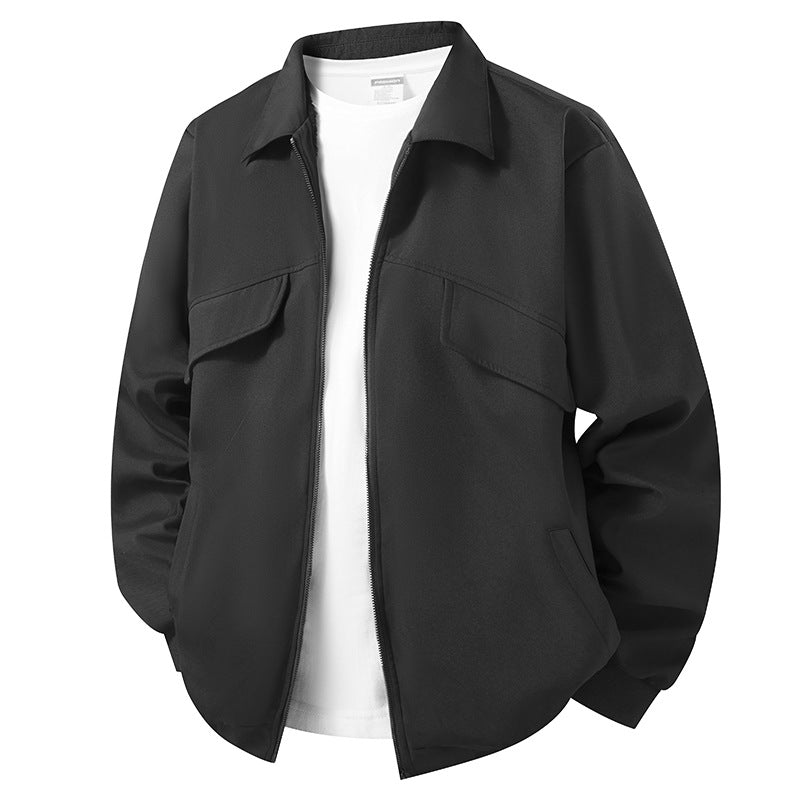 Herren Minimalistische Utility-Hemdjacke mit verdecktem Reißverschluss und gerundetem Saum Echo Archiv