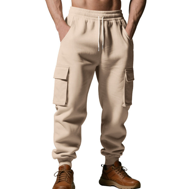 Herren Utility-Jogger mit Cargo-Taschen, Kordelzug und gerippten Bündchen – Bravaro