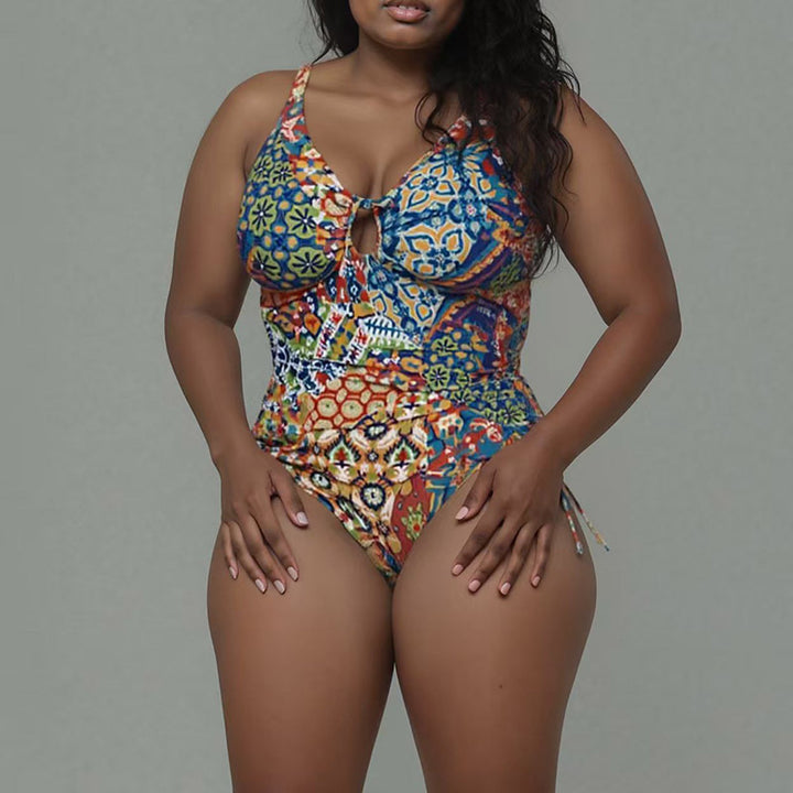 Damen Einteiler Badeanzug mit verspieltem Floral-Muster Echo Archiv