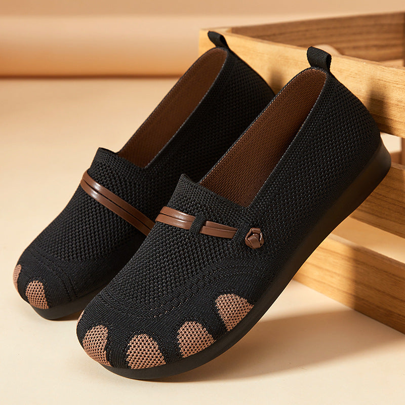 Damen nan gestrickter Komfort-Slipper mit Zehenoptik, elastischem Einstieg und stoßdämpfender EVA-Sohle Echo Archiv