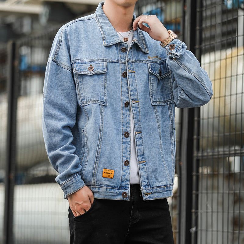 Herren Denimjacke im lässigen Stil mit funktionalen Pattentaschen und robustem Design Echoarchiv
