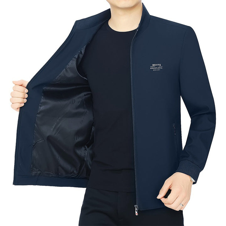 Herren Stehkragen-Übergangsjacke mit wärmendem Kunstfell-Innenfutter – Marzano