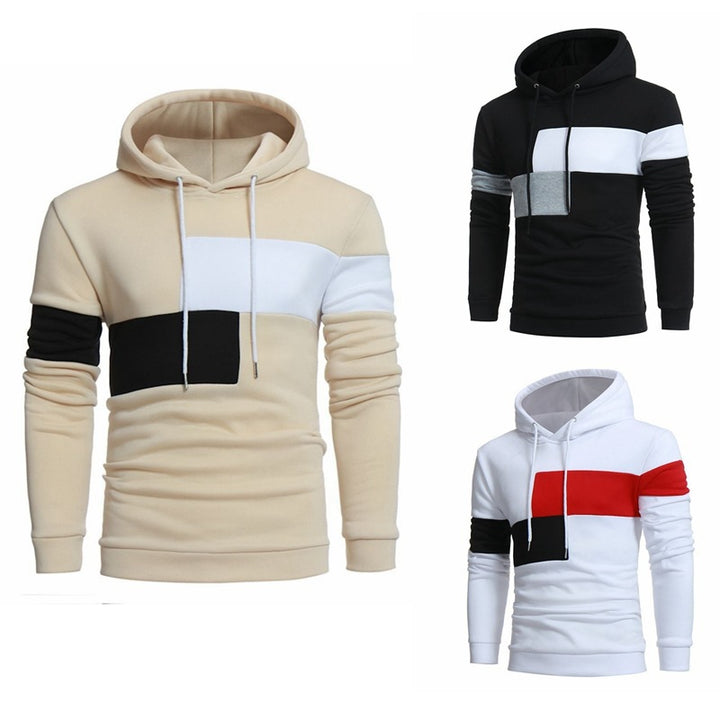 Herren sportlicher Kapuzenpullover mit Farbblockdesign Echoarchiv