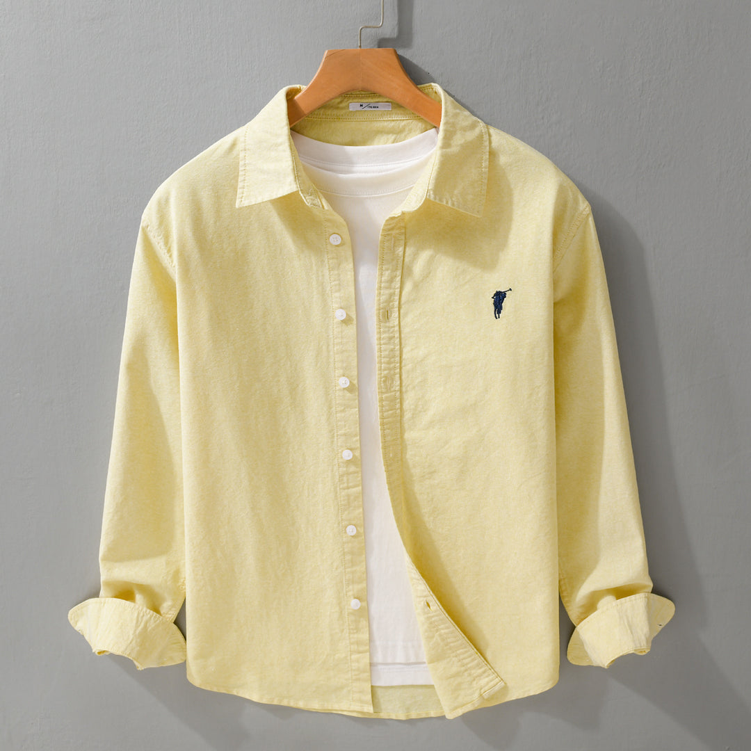 Herren Leichtes Oxford-Hemd Relaxed-Fit mit dezenter Bruststickerei und weicher Vintage-Waschung Echoarchiv