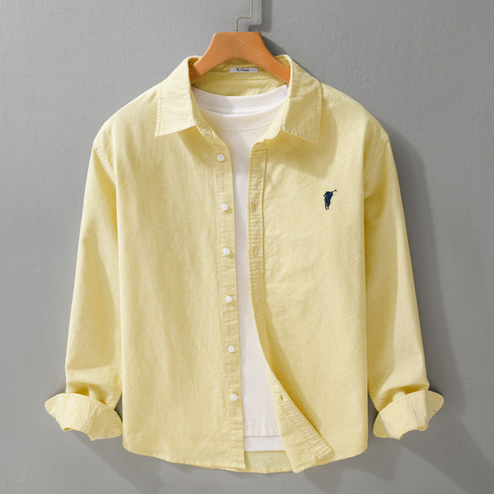 Herren Leichtes Oxford-Hemd Relaxed-Fit mit dezenter Bruststickerei und weicher Vintage-Waschung Echoarchiv