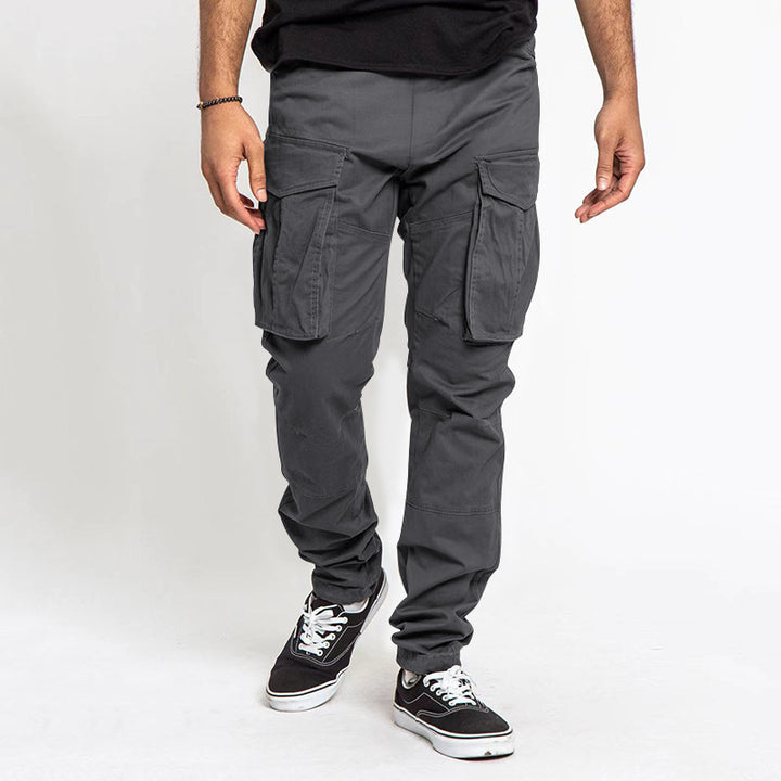 Herren Cargo-Hose mit Mehrfach-Taschen, tapered Passform & Kordelabschluss – Bravaro
