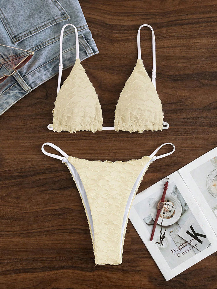 Damen Triangel-Bikini mit Rüschendesign und verstellbaren Trägern Echo Archiv