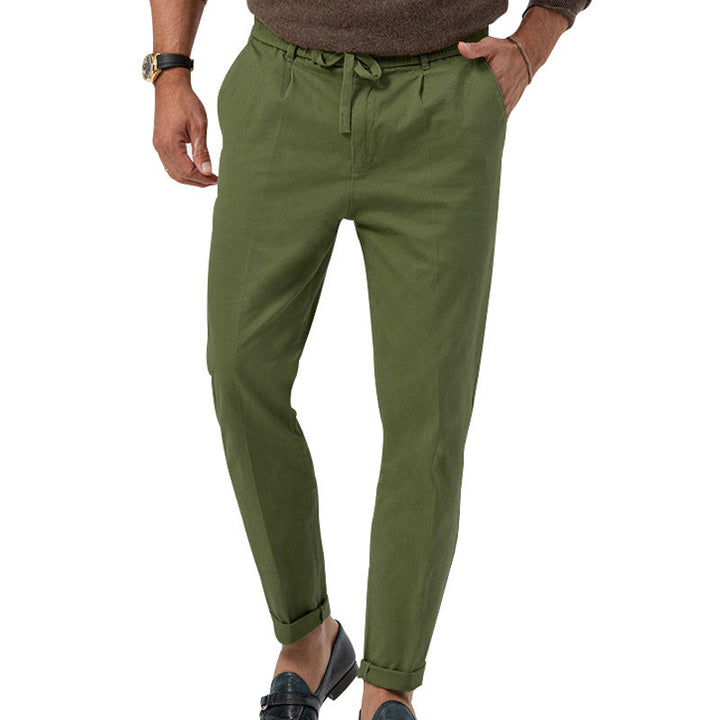 Herren Elegante Leinenhose mit elastischem Bund und praktischen Taschen Echoarchiv