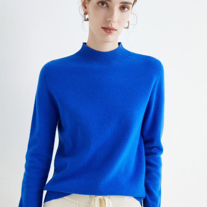 Damen Kurz-Mockneck-Pullover aus Kaschmir‑Look mit leichter Flauschoptik Echoarchiv