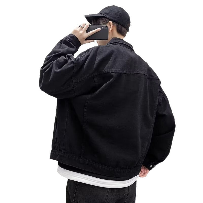 Herren lässige oversized Jeansjacke mit praktischen Taschen Echoarchiv