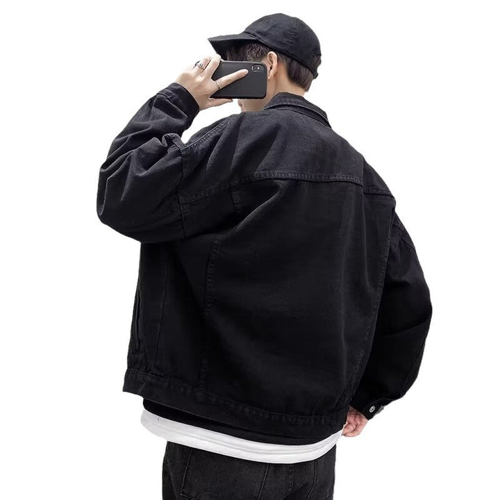 Herren lässige oversized Jeansjacke mit praktischen Taschen Echoarchiv