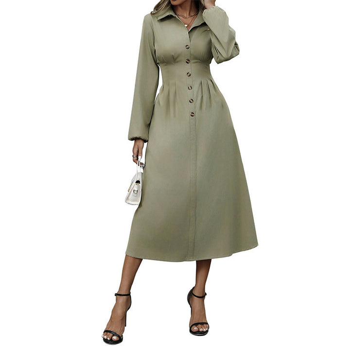 Damen Midikleid mit Knopfdetails und taillierter Silhouette Echo Archiv