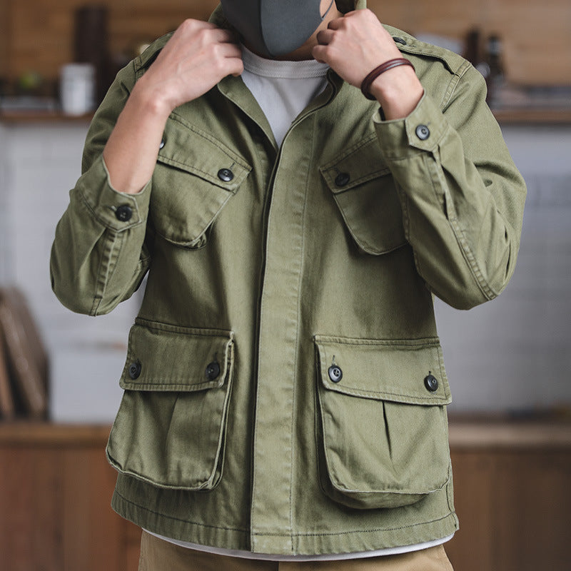 Herren Utility-Jacke mit großen aufgesetzten Taschen und strapazierfähigem Material Echoarchiv