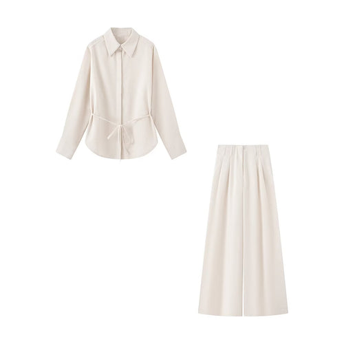 Damen Zweiteiliges Hemd- und Culotte-Set mit Taillenband und weitem Bein Echo Archiv