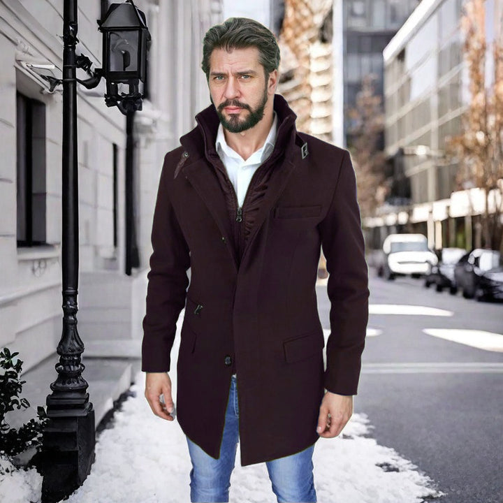 Herren stylischer und funktioneller Übergangs-Mantel mit abnehmbarer Innenjacke Echoarchiv