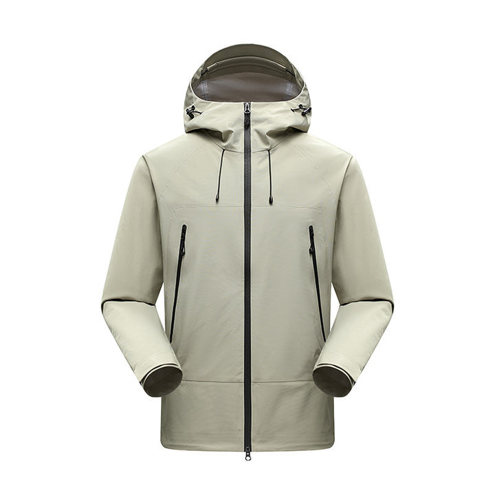 Herren Minimalistische technische dreilagige Softshelljacke mit versiegelten Nähten und wasserdichtem Frontreißverschluss Echo Archiv