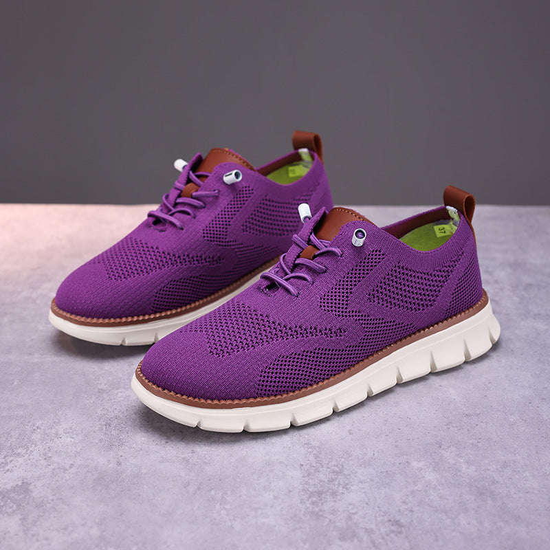 Damen nan gestrickter Derby-Sneaker mit flexibler Rillenlaufsohle und gepolstertem Komfortfußbett Echo Archiv