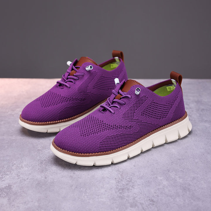 Damen nan gestrickter Derby-Sneaker mit flexibler Rillenlaufsohle und gepolstertem Komfortfußbett Echo Archiv