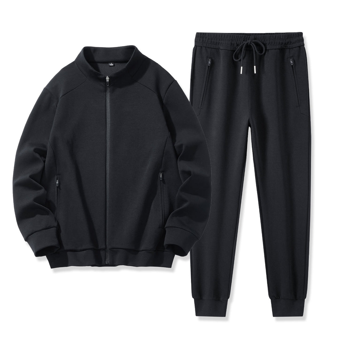 Herren Zweiteiliges Performance-Trainingsset mit Stehkragen-Zipjacke und konischer Jogginghose Echoarchiv
