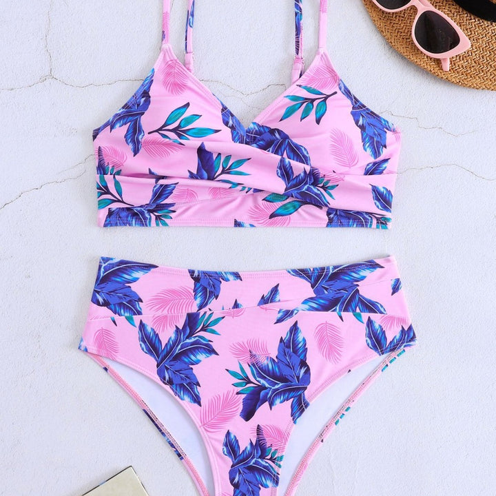 Damen Hochtailliertes Bikini-Set mit Wickeldesign Echo Archiv