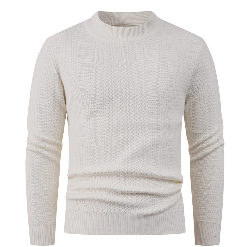 Herren Strukturpullover mit hochgeschlossenem Kragen und modischem Design Echoarchiv