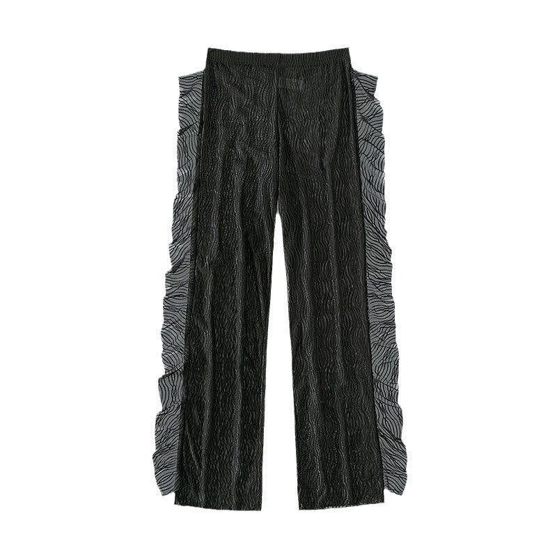 Damen Elegante Transparente Strandhose mit Rüschendetails Echo Archiv