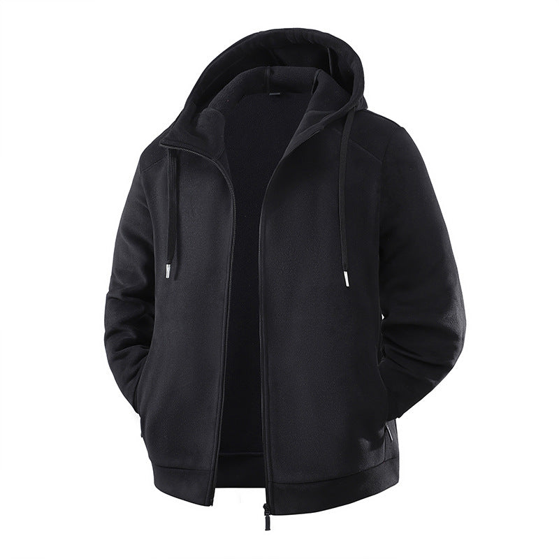 Herren Fleece-Softshell Hybridkapuzenjacke mit Teddy-Innenfutter & verstellbarer Kapuze Echoarchiv