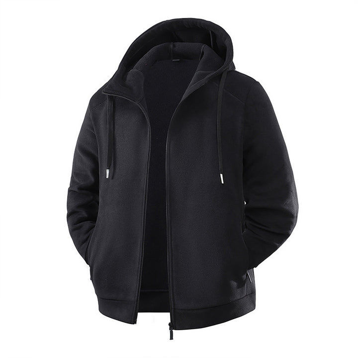 Herren Fleece-Softshell Hybridkapuzenjacke mit Teddy-Innenfutter & verstellbarer Kapuze Echoarchiv