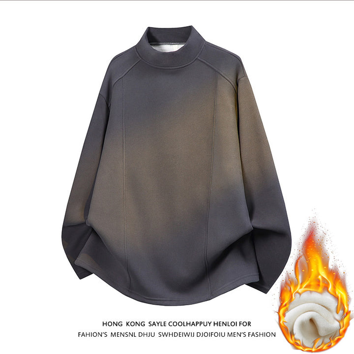 Herren Oversize Stehkragen-Sweatshirt mit Raglanärmeln und dezentem Farbverlauf Echo Archiv