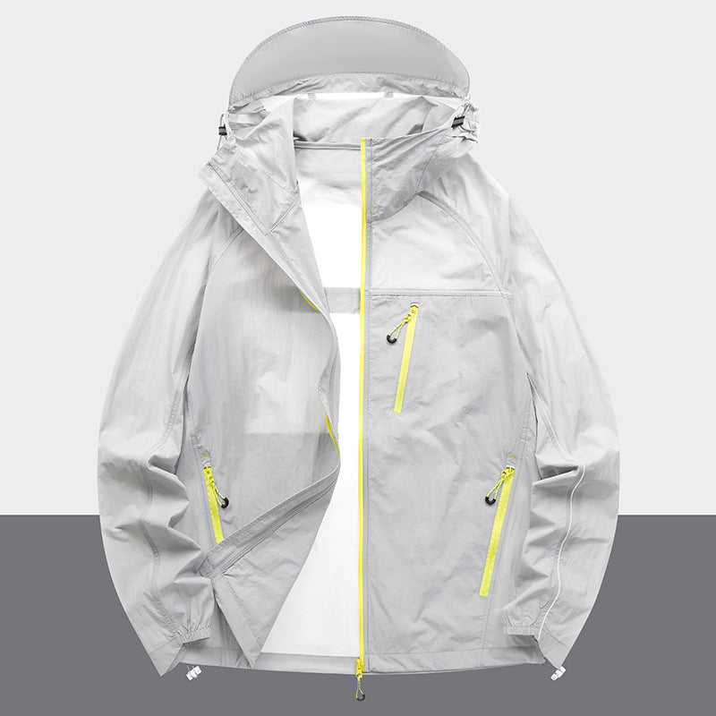 Herren leichte Outdoor-Jacke mit wasserabweisenden Eigenschaften und mehreren Reißverschlusstaschen Echoarchiv