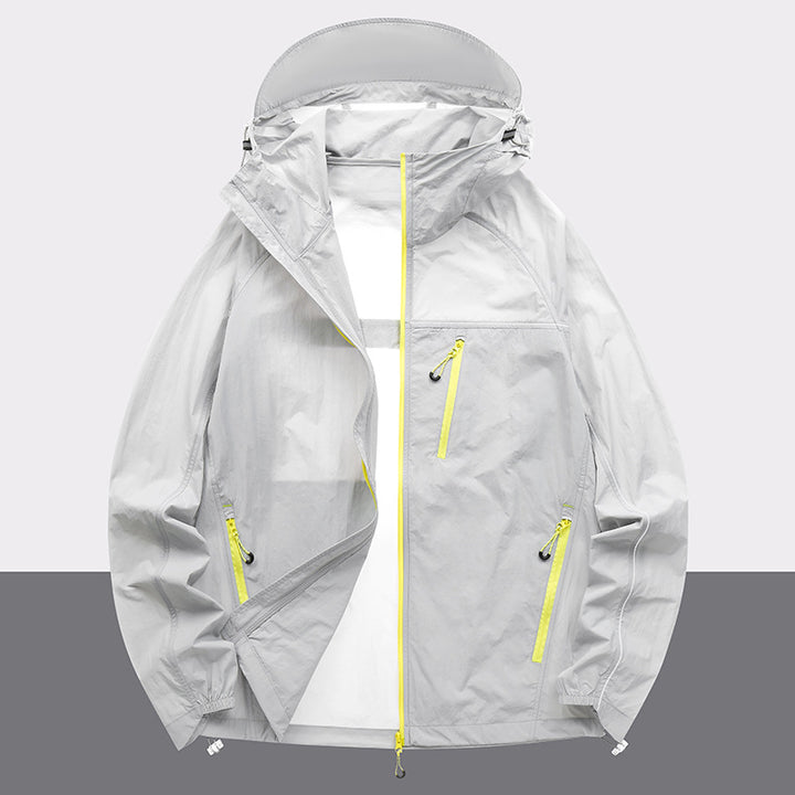 Herren leichte Outdoor-Jacke mit wasserabweisenden Eigenschaften und mehreren Reißverschlusstaschen Echoarchiv