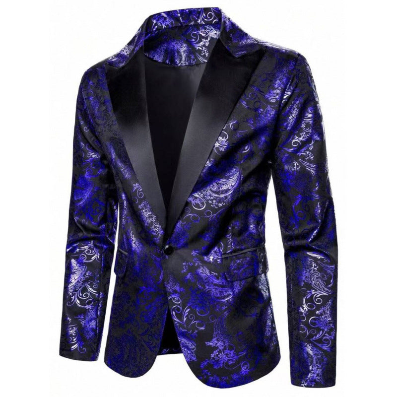 Herren Eleganter Smokingblazer mit floralem Jacquard-Muster Echoarchiv