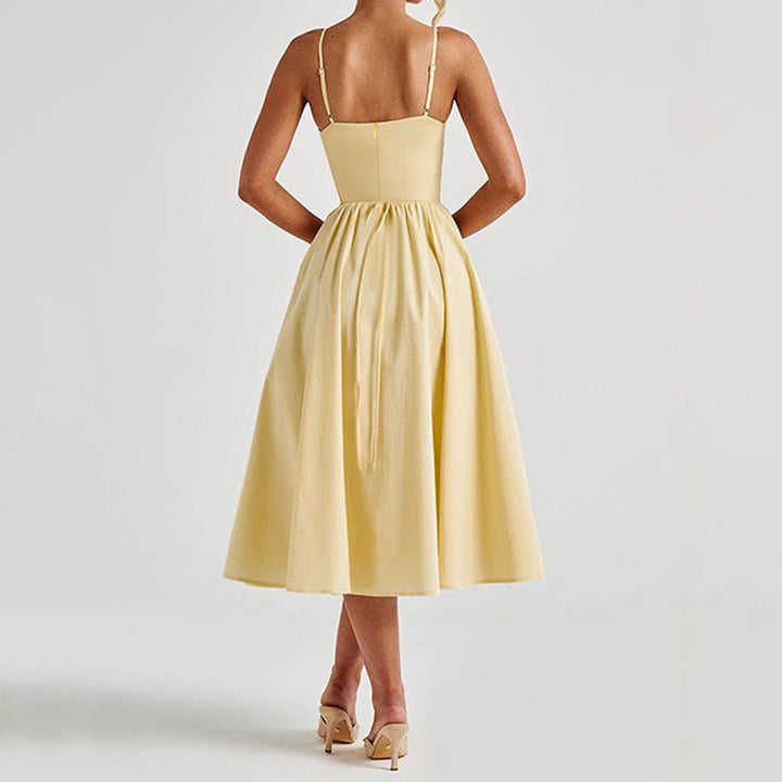 Damen Midikleid mit herzförmigem Ausschnitt und schwingendem Rock Echo Archiv