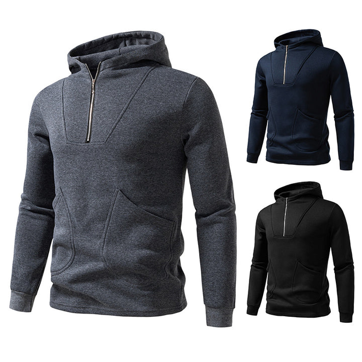 Herren Kapuzenpullover mit modernem Zipper und praktischen Taschen Echoarchiv