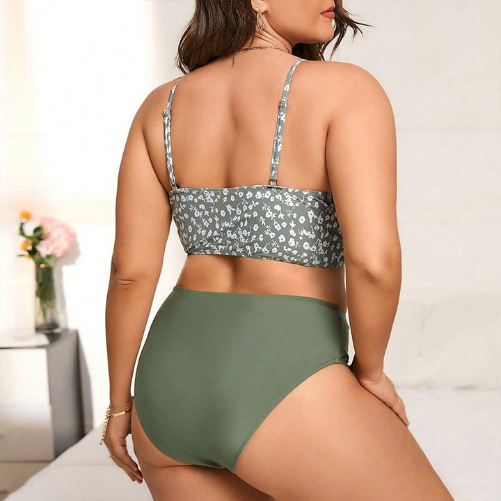 Damen Hochgeschnittener Bikini mit modischem Blumenmuster Echo Archiv