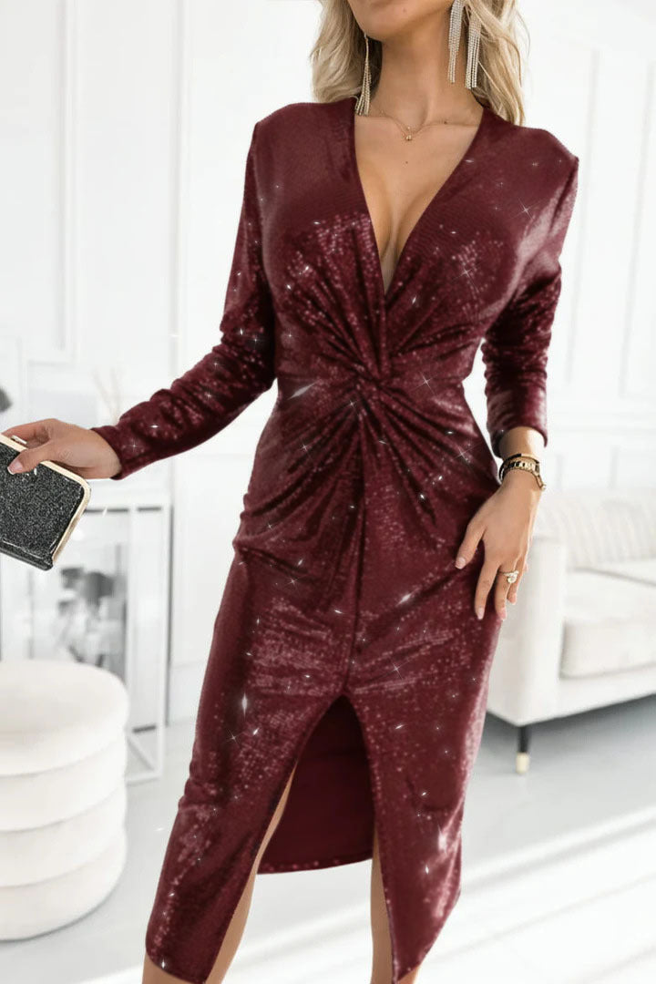 Damen Glamouröses Cocktailkleid mit aufregendem Schlitzdesign Echo Archiv