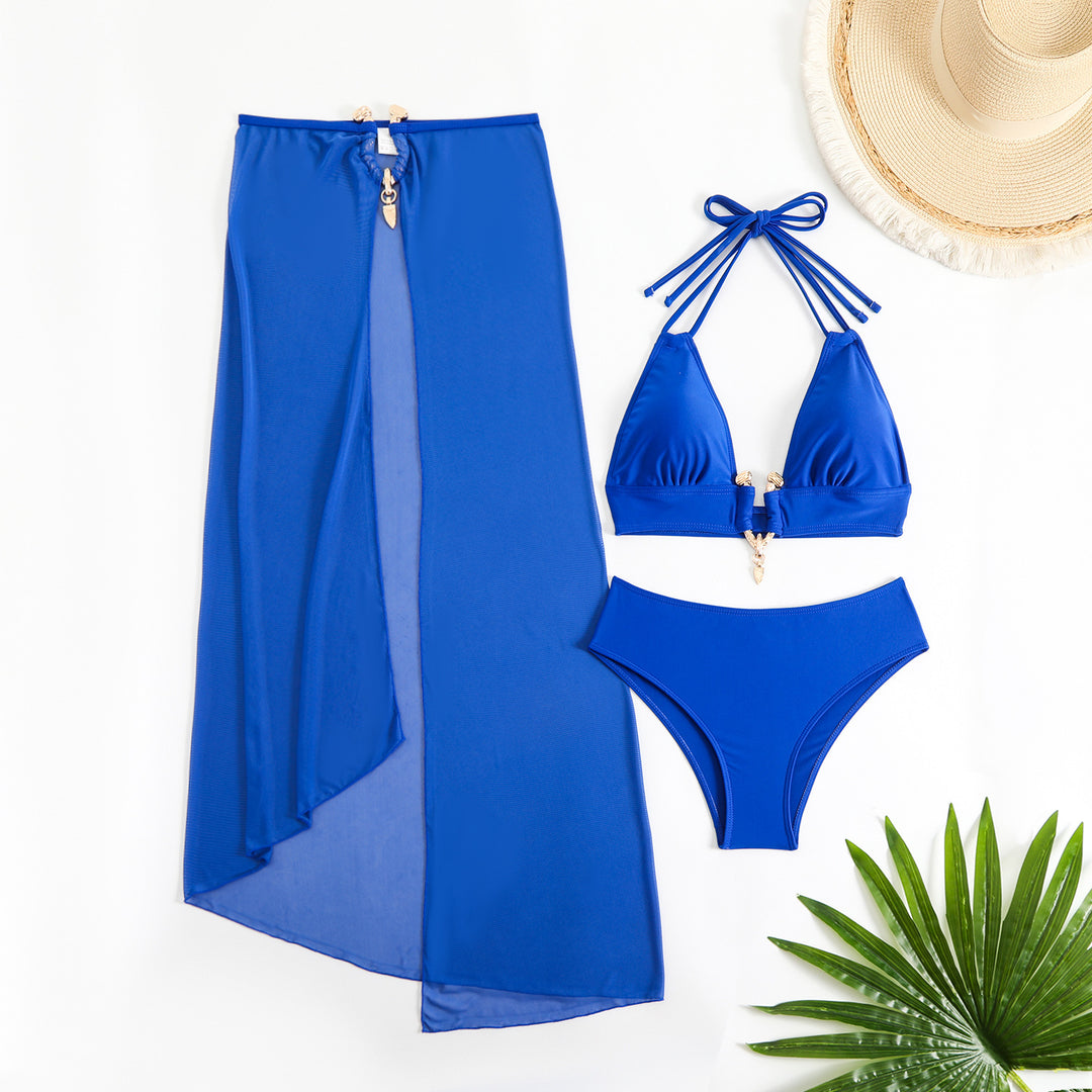Damen Bikini-Set mit schickem Wickelrock und raffiniertem Halterneck Echo Archiv