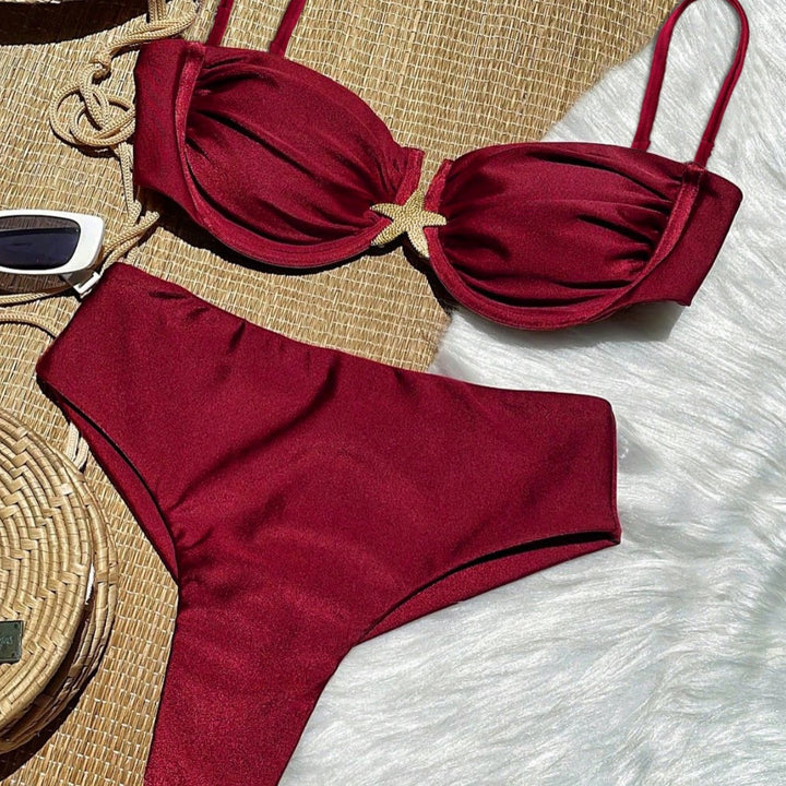 Damen Bikini-Set mit elegantem Push-Up-Oberteil und hohem Taillenunterteil Echo Archiv