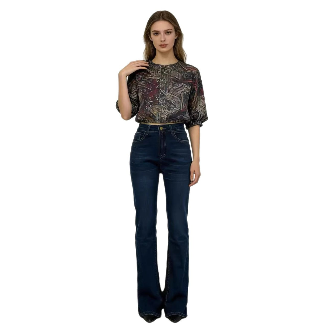 Damen hoch taillierte Bootcut Jeans im eleganten Design Echo Archiv