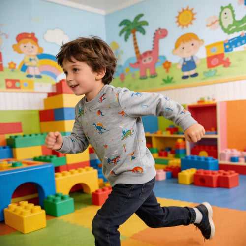 Kinder Sweatshirt mit buntem Dinosaurier-Motiv Echo Archiv